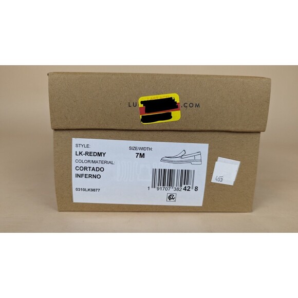 Lucky Brand Redmy Loafers Flats Womens 7 M Tan Leather Studded Peace Shoes NWB - Picture 8 of 10